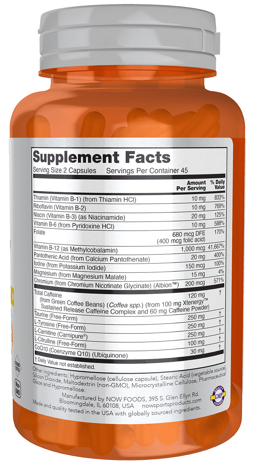 NOW Foods - Sustained Energy - 90 Vcaps (KORT DATUM 2026-11-30)