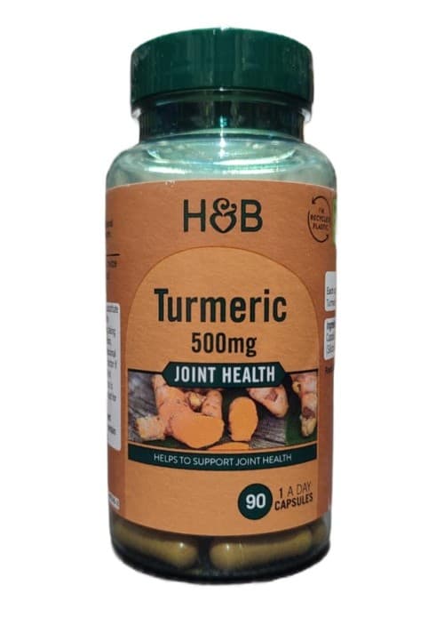 Holland & Barrett - Turmeric - 500mg, 90 Caps – Holland & Barrett förpackning