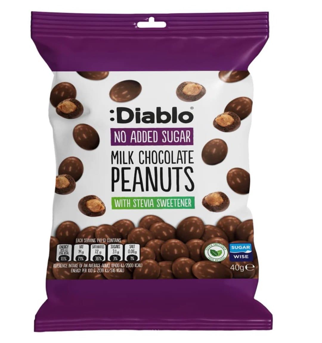 Diablo - Milk Chocolate Peanuts - 40g – Diablo förpackning