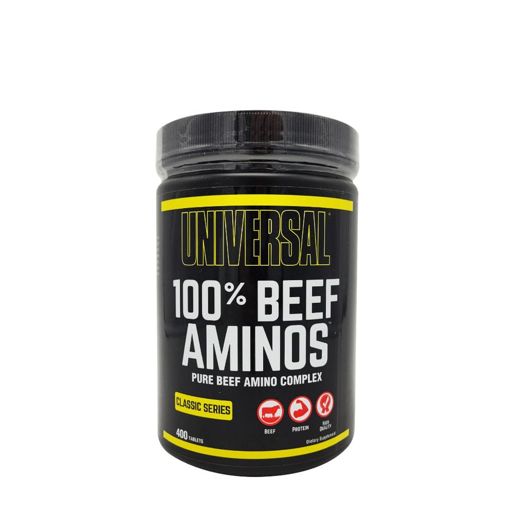 Universal Nutrition - 100% Beef Aminos - 400 Tablets – Universal Nutrition förpackning