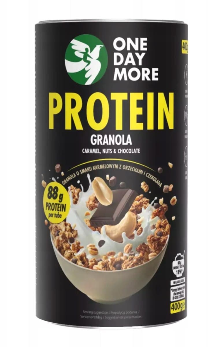 ONE DAY MORE - ONEDAYMORE Granola Proteinowa Karmel 400g
