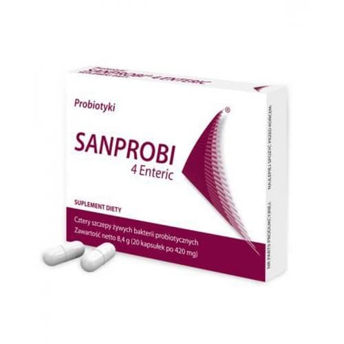 Sanprobi 4 Enteric 20 kapsler – Sanprobi emballage