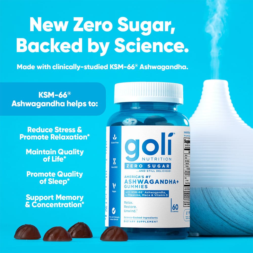 Goli Zero Sugar Ashwagandha Gummies - 60 Gummies