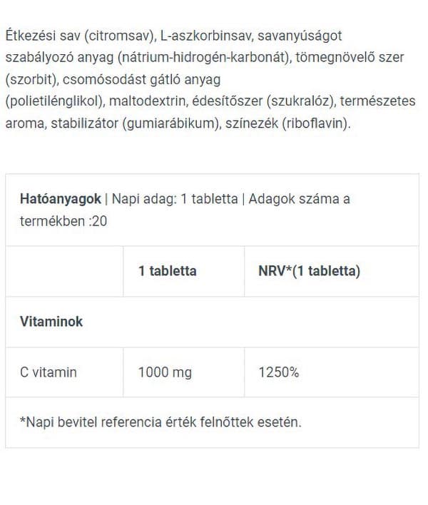 Biotechusa - Vitamin C - 20 Effervescent Tabs