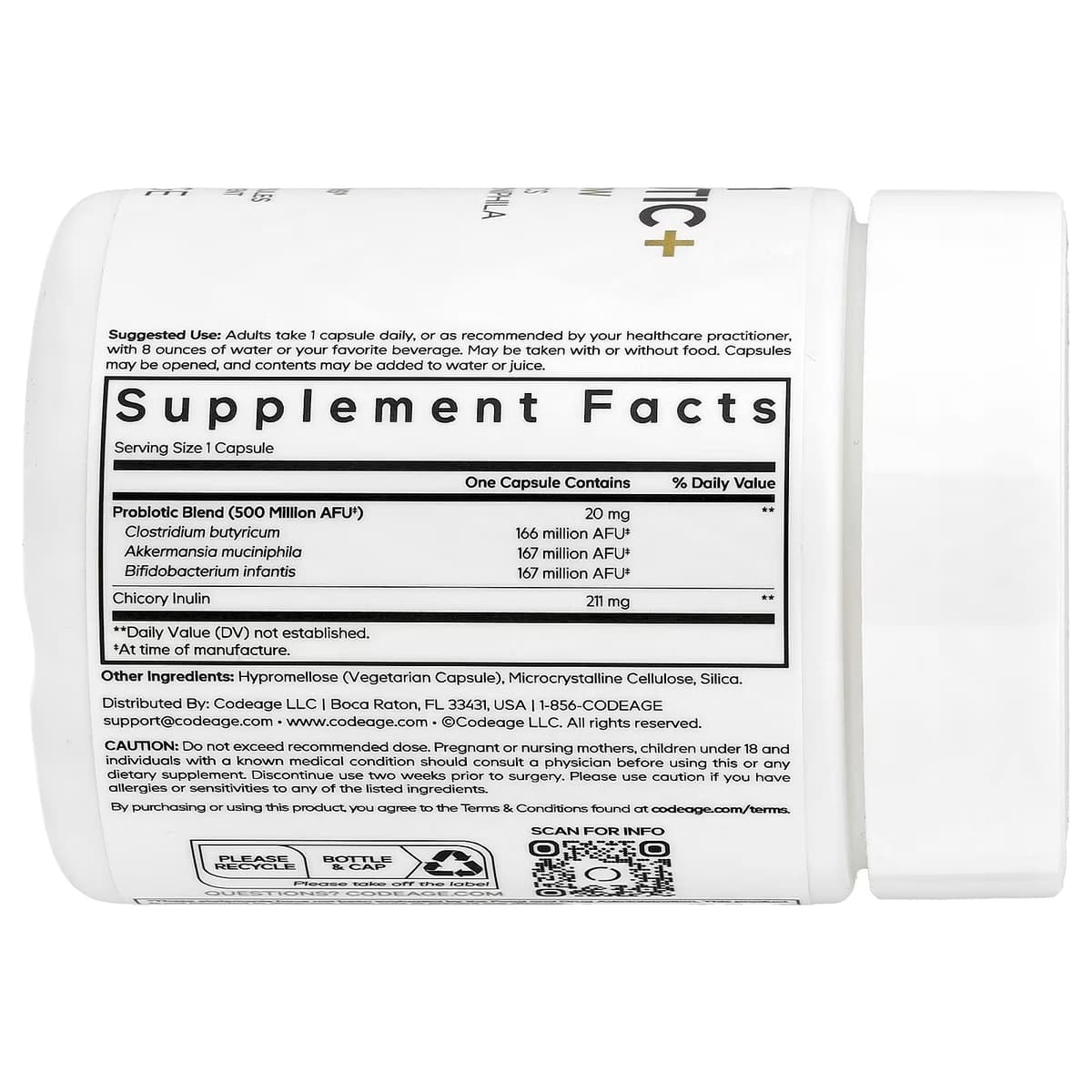 Codeage Glp-1 Probiotika+ - 90 Vcaps - 90 Vegetariske Kapsler