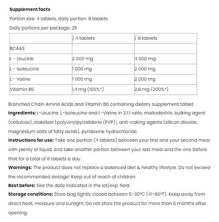 Nutriversum - BCAA + B6 - 343g / 200 Tabs