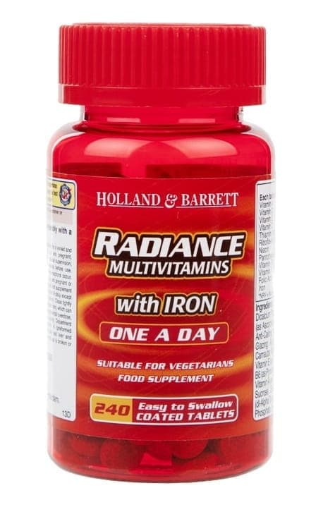 Holland & Barrett - Radiance Multivitamins with Iron – Holland & Barrett förpackning