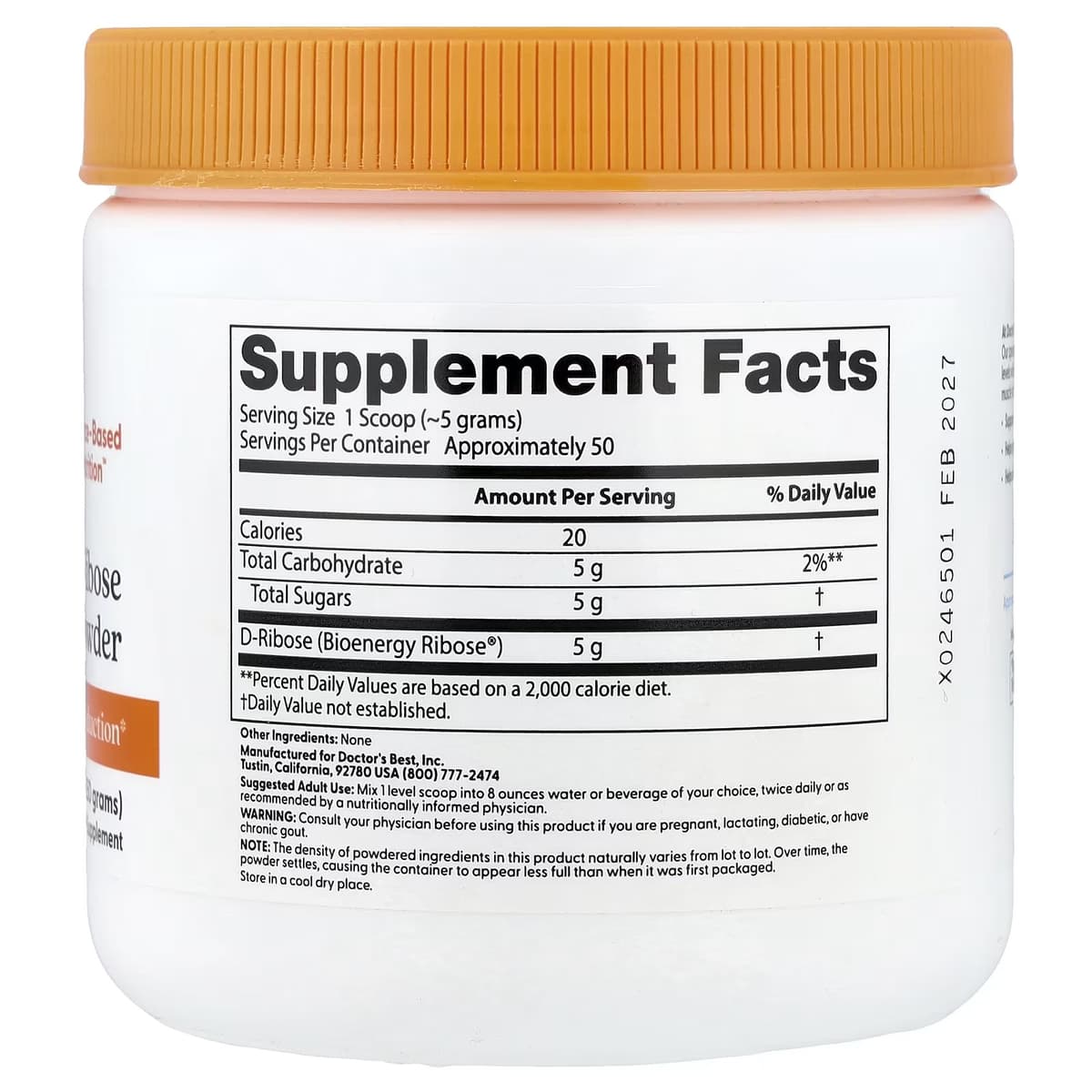 Doctor'S Best - Pure D-Ribose Powder - 250g
