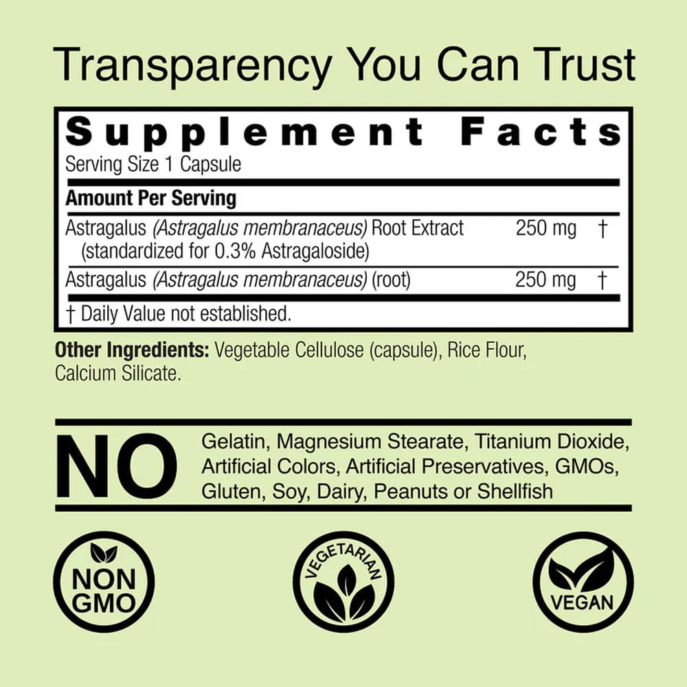 Nature'S Answer - Astragalusrod - 500 mg - 60 Vcaps