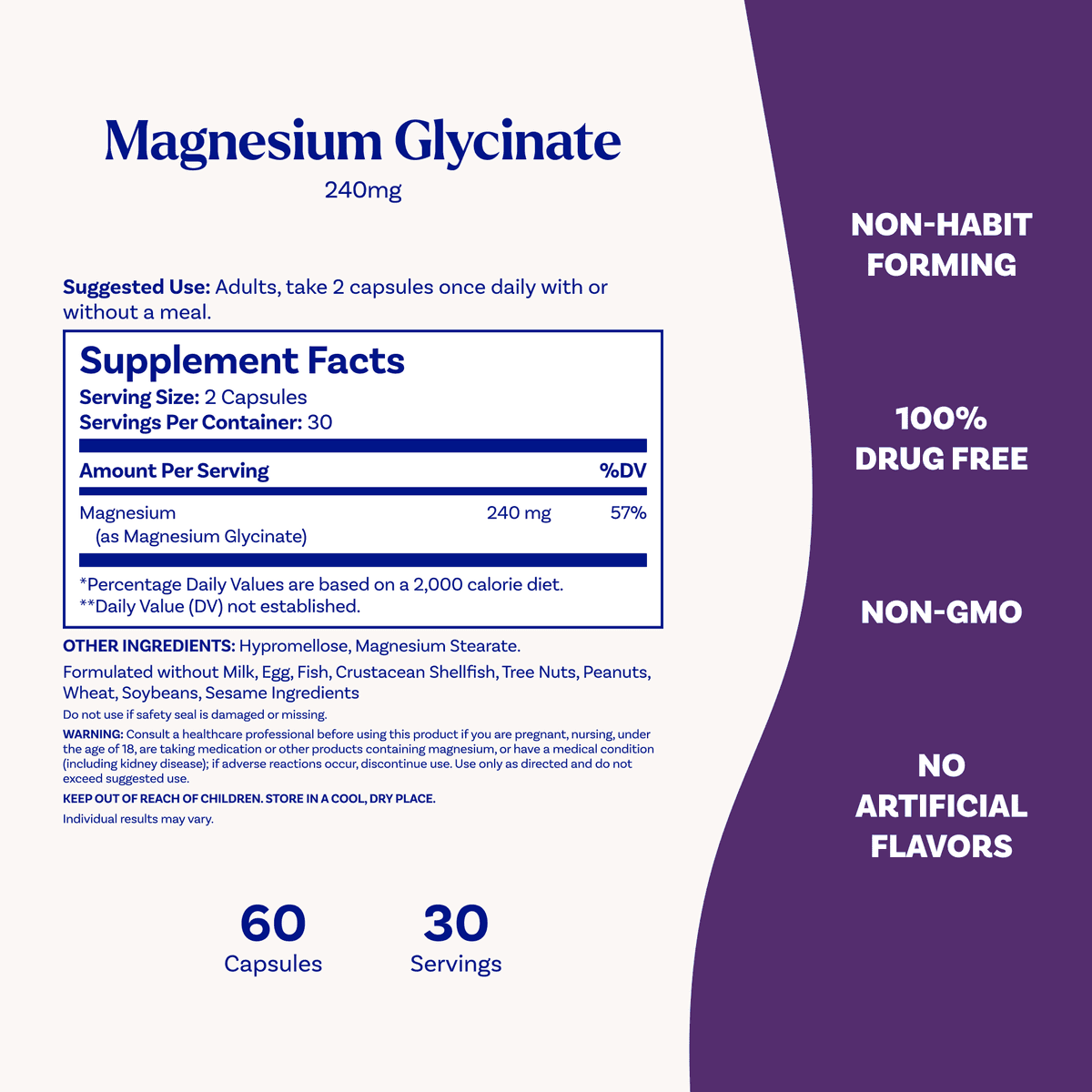 Natrol - High Absorption Magnesium Glycinate - 60 Caps