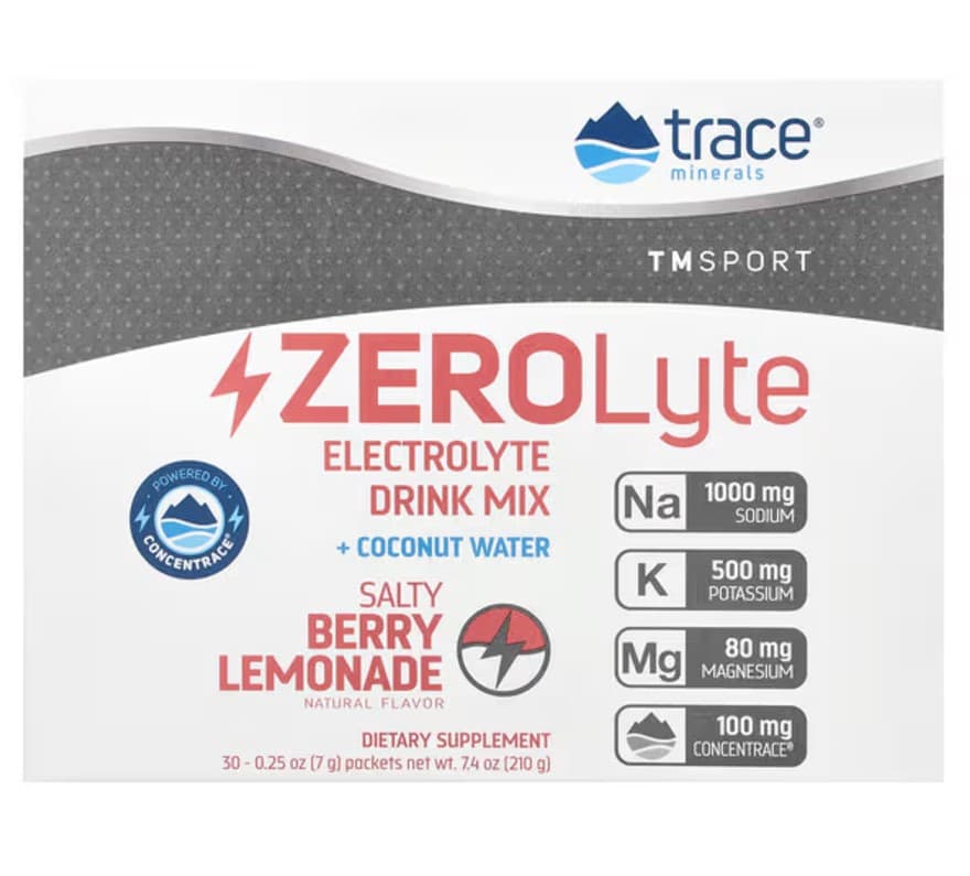Trace Minerals - Zerolyte - Electrolyte Drink Mix - 30 Sachets – Trace Minerals förpackning