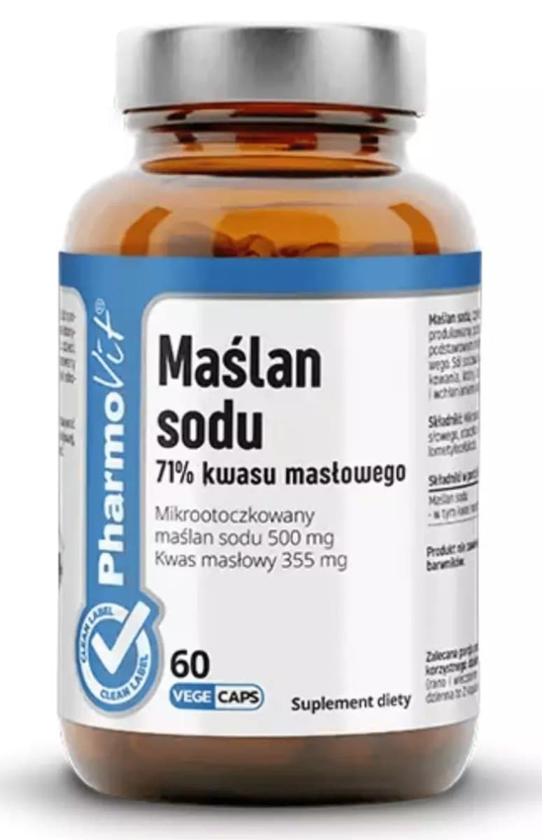 Pharmovit - Sodium Butyrate 71% - 60 Caps – Pharmovit förpackning