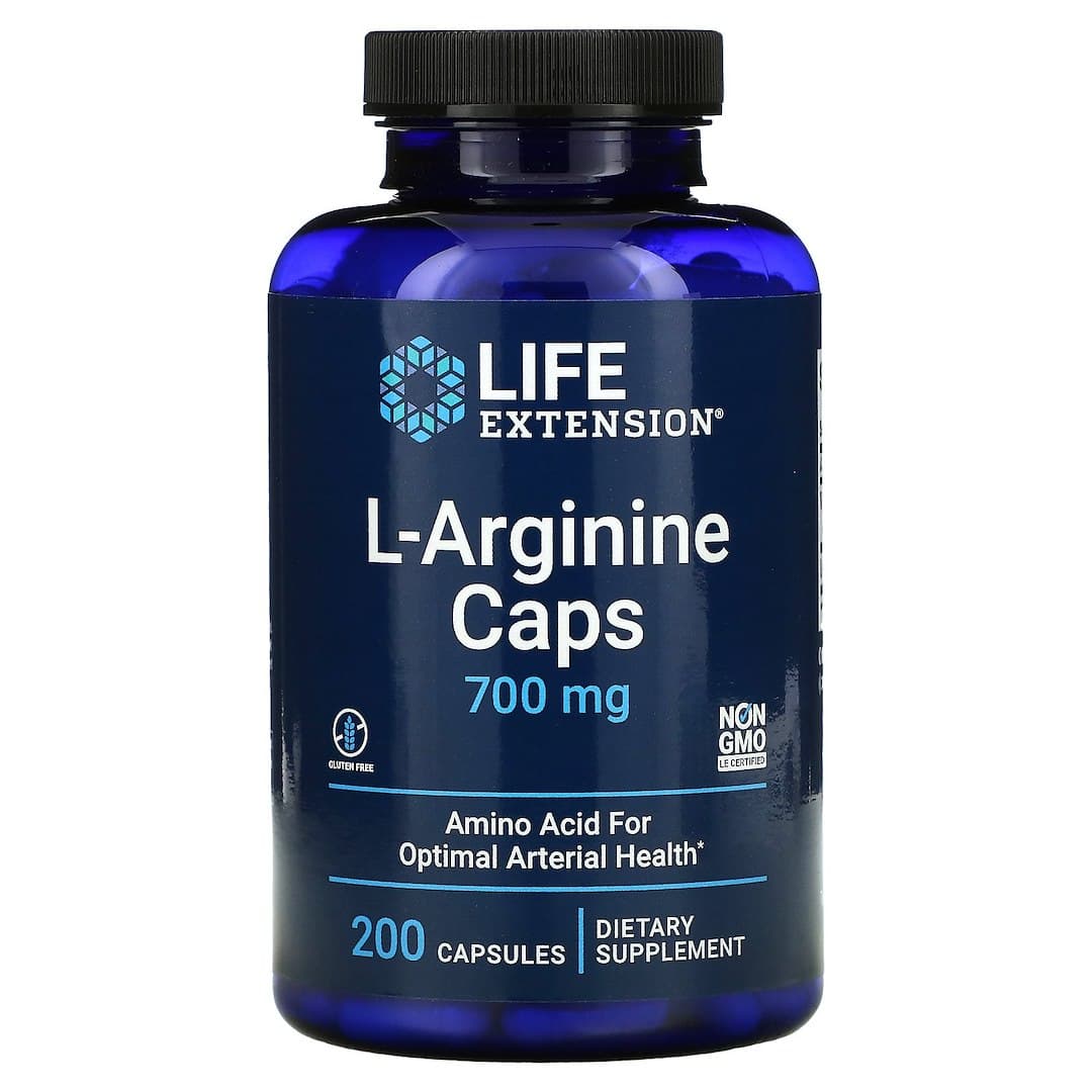 Life Extension - L-Arginine Caps - 700mg - 200 Caps – Life Extension förpackning