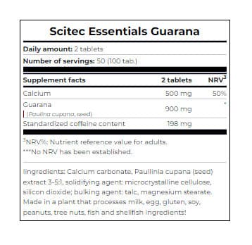 Scitec Nutrition - Super Guarana - 100 tablettia - 140g