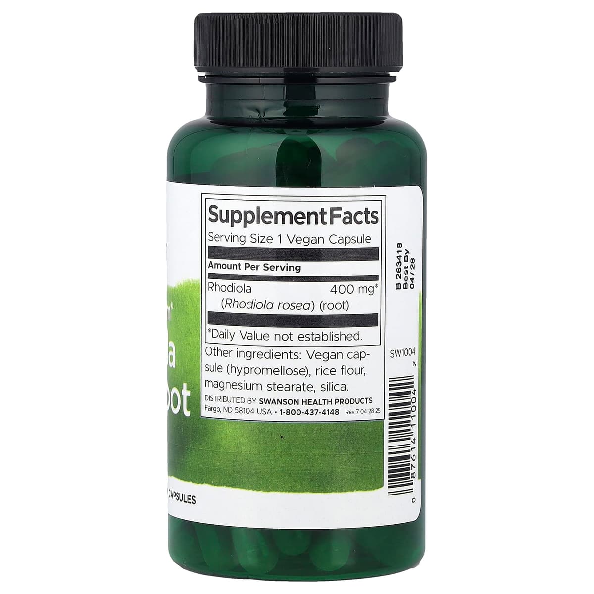 Swanson - Rhodiola Rosea -juuripäällyste - 100 kapselia
