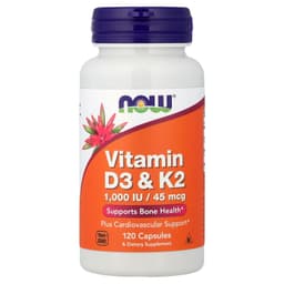 NOW Foods - Vitamin D-3 & K-2 - 120 Capsules