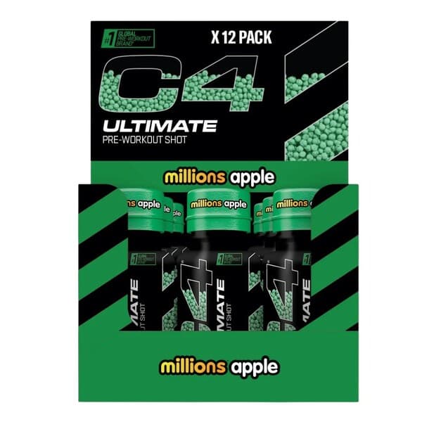 Cellucor - C4 Ultimate Pre-Workout Shot, Millions Apple - 12 x 60ml – Cellucor förpackning