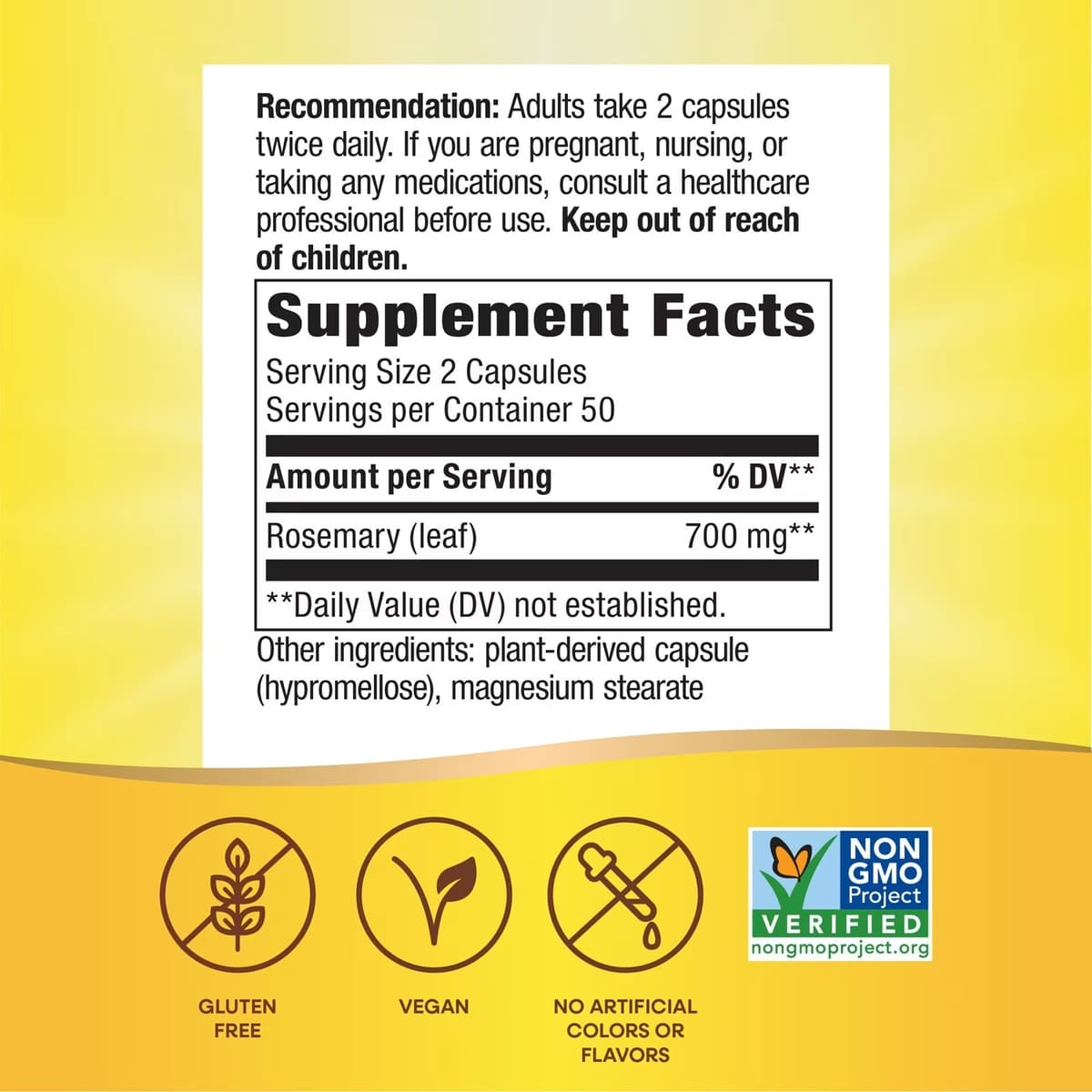 Nature'S Way - Rosemary Leaf - 100 Vcaps