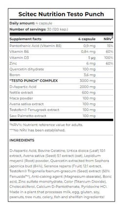 Scitec Nutrition - Testo Punch - 120 Caps
