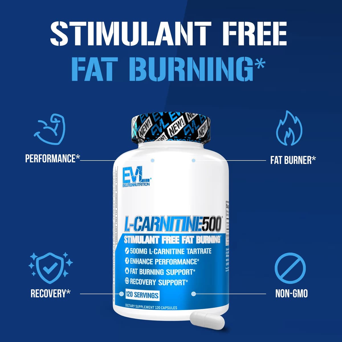 EVLution Nutrition - L-Carnitine 500 - 120 Caps