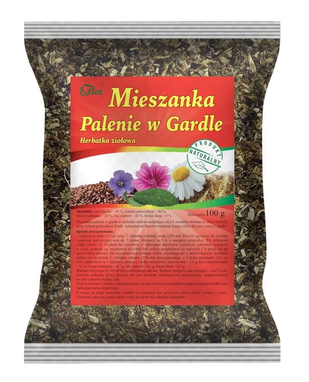Flos - Smoking In Throat Herbal Tea - 100g – Flos förpackning