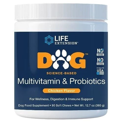 Life Extension - Dog Multivitamin & Probiotics - 90 Soft Gummies (12.7oz / 360g) – Life Extension förpackning