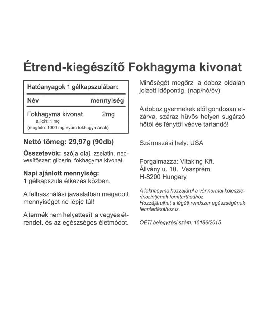 Vitaking - Garlic Oil - 90 Sgels