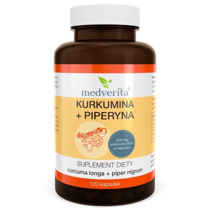 Medverita - Curcumin + Piperine - 120 Caps – Medverita förpackning
