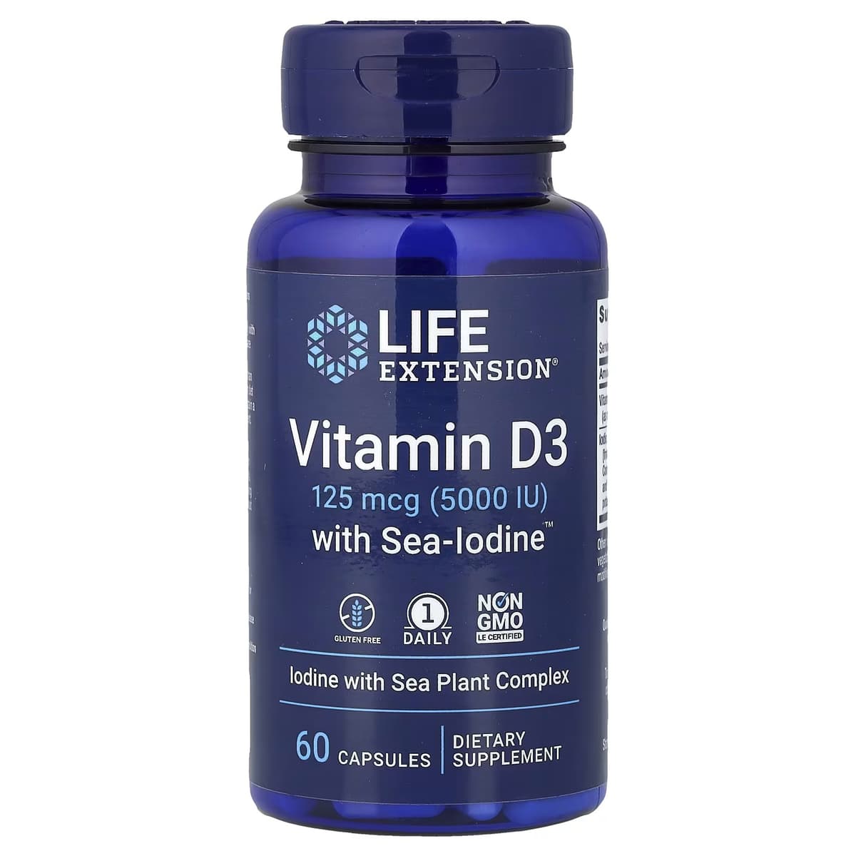 Life Extension - Vitamin D3 med Sea-Iodine - 60 Kapsler