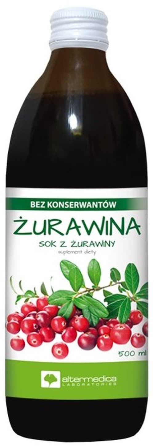 Alter Medica - Cranberry Juice 500ml – Alter Medica förpackning