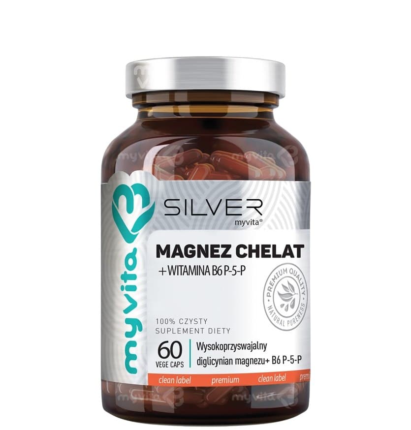 Myvita - Magnesium Chelate + B6 P-5-P Caps 60 - 60 Caps – MyVita förpackning