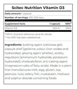 Scitec - Vitamin D3 - 250 Caps