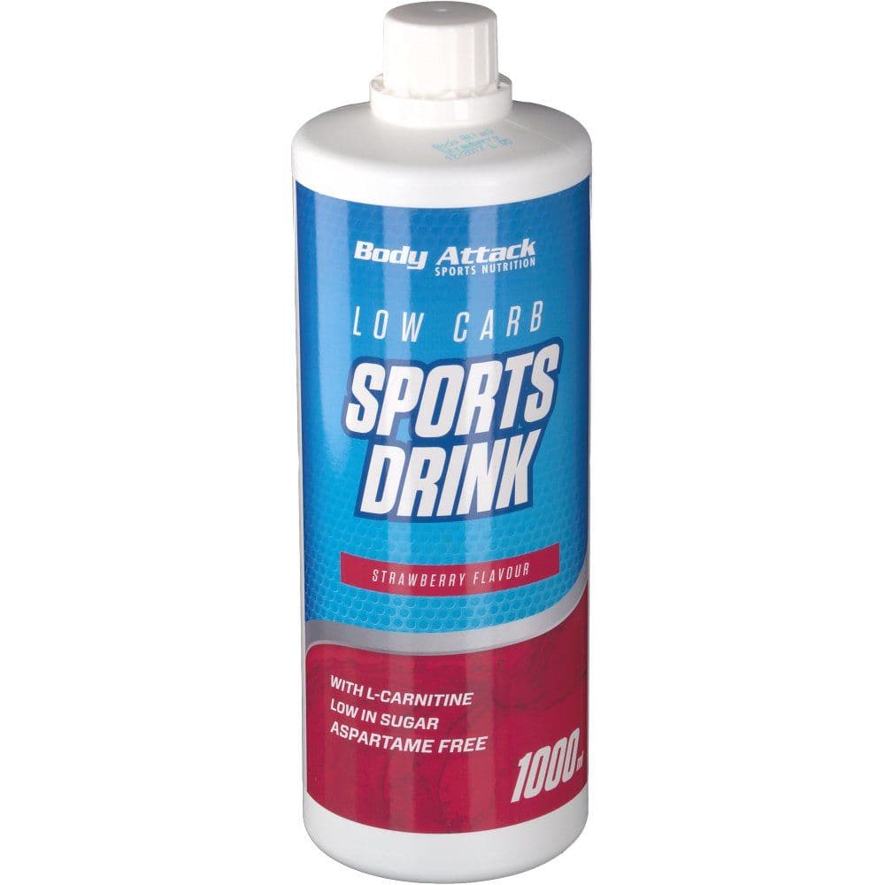 Body Attack - Sports Drink Zero - Jordgubb, 1000 ml – Body Attack förpackning