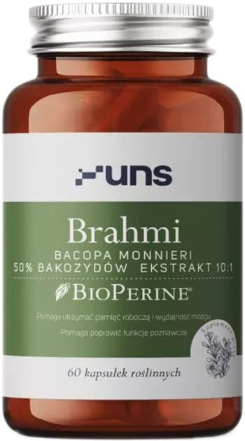 UNS - Brahmi Bacopa Monnieri Extract 10:1 + BioPerine – UNS förpackning