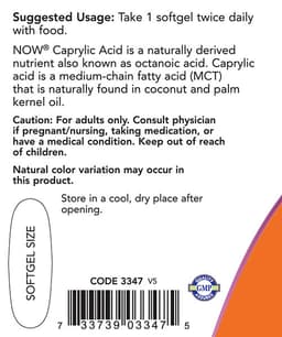 NOW Foods - Caprylic Acid - 100 Softgels