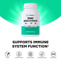 Vitamin360 Sinkki Bisglycinaatti 50 mg - 120 kasviskapselia