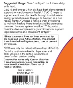 NOW Foods - CoQ10 With Omega-3 Fish Oil - 60 Softgels