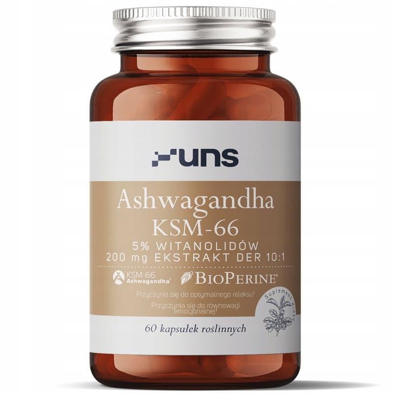 Uns - Ashwagandha KSM-66 + Bioperine 60 Caps