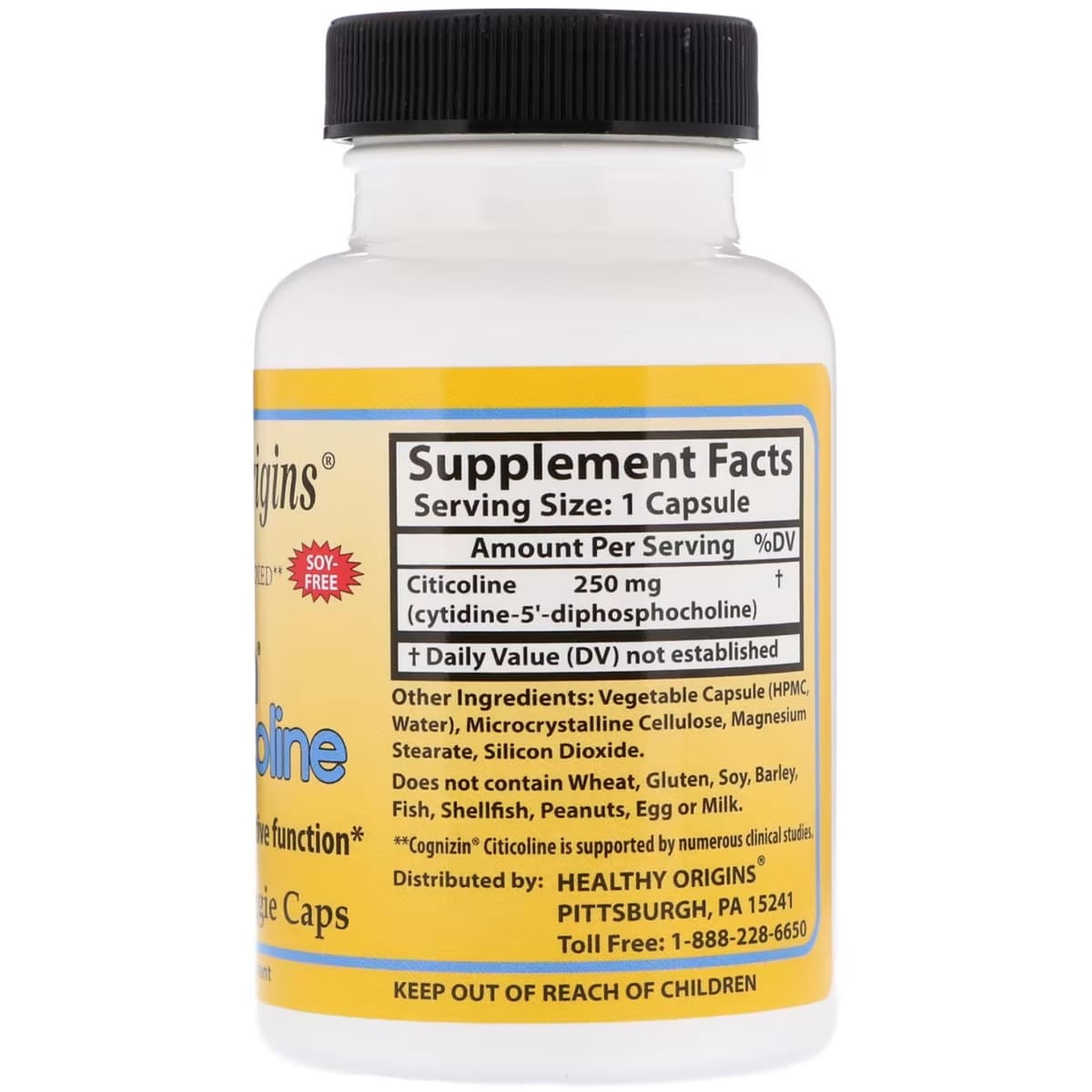 Healthy Origins - Cognizin Citicoline - 250mg (60 kapsler)