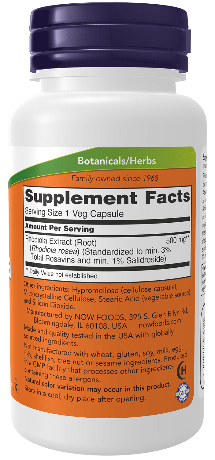 Now Foods - Rhodiola, 500mg Extract 3% (60 Vcaps)