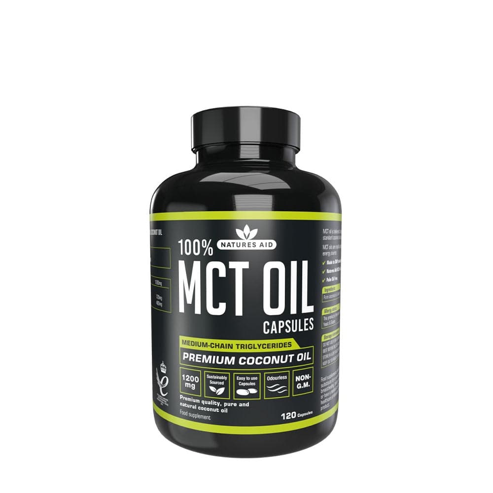 Natures Aid - MCT Oil Caps - 120 Capsules – Nature's Aid förpackning