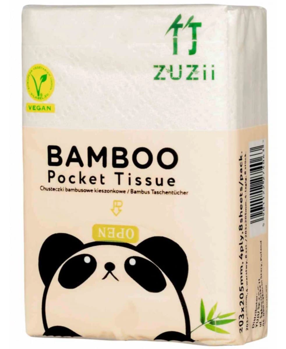 Zuzii - Bamboo Pocket Tissue - 8x8 sheets (203x205mm)