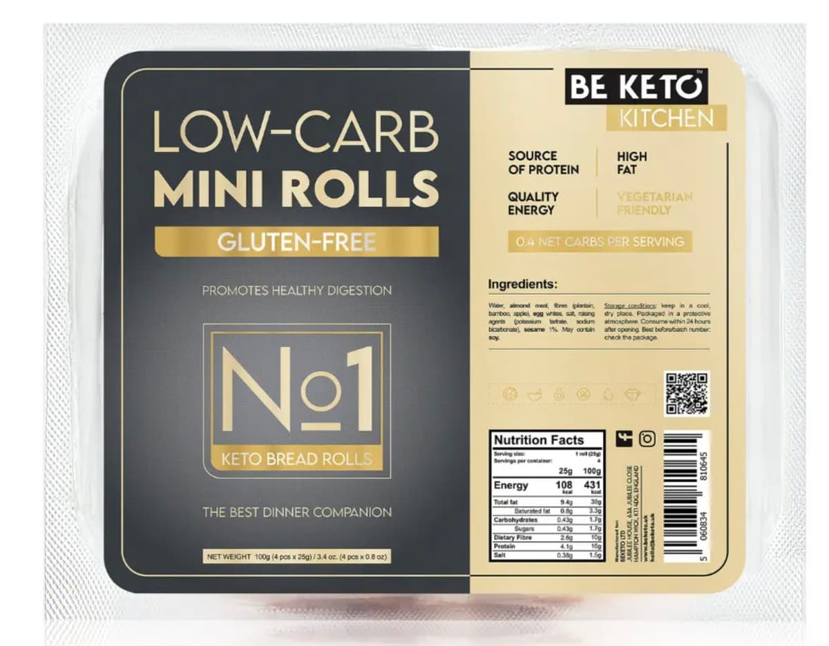 Be Keto - Low-Carb Mini Rolls - 100g – BE KETO förpackning