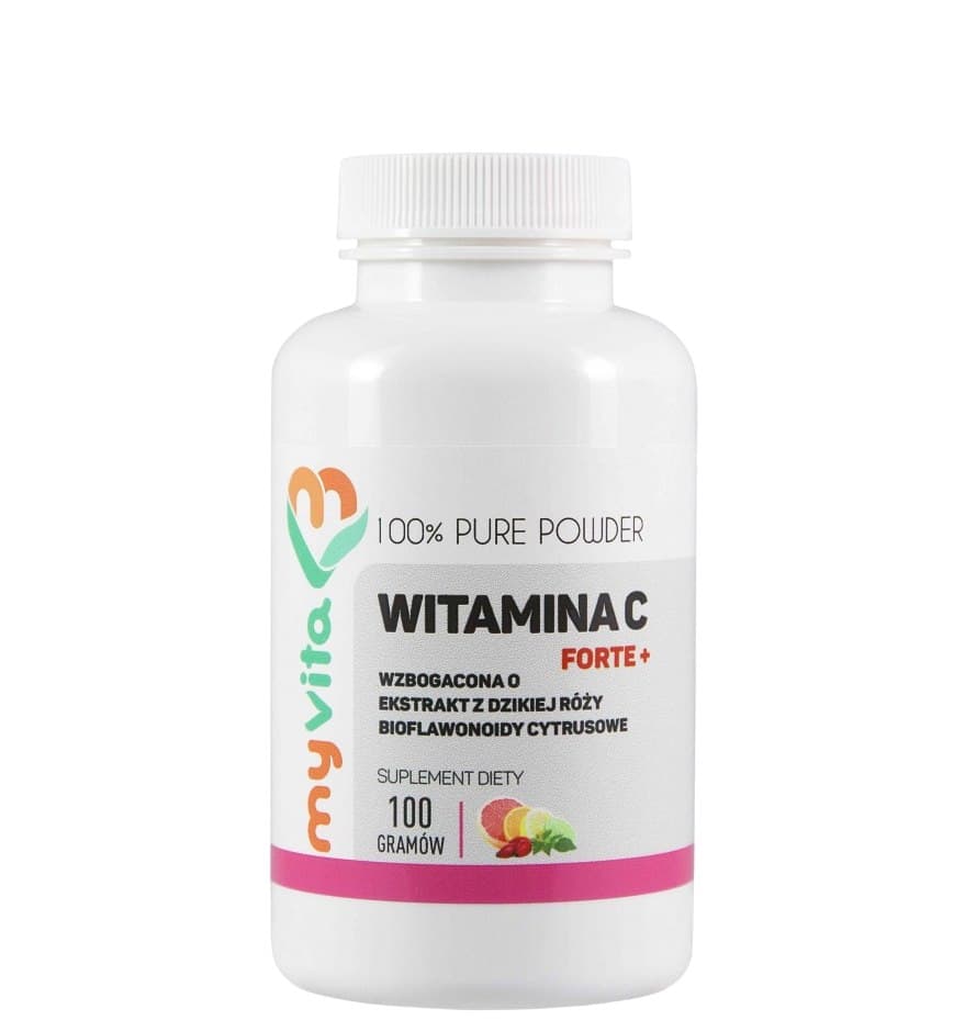 MyVita - Vitamin C FORTE+ powder - vitamin C + bioflavonoids + rosehip – MyVita förpackning