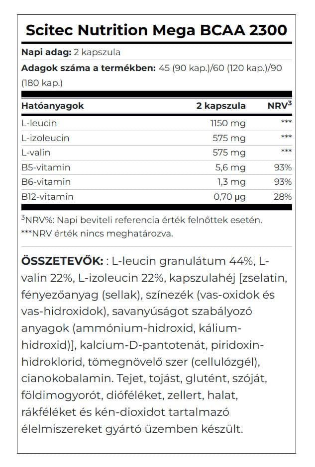 Scitec - Mega BCAA 2300 - 120 Mega Kapsler