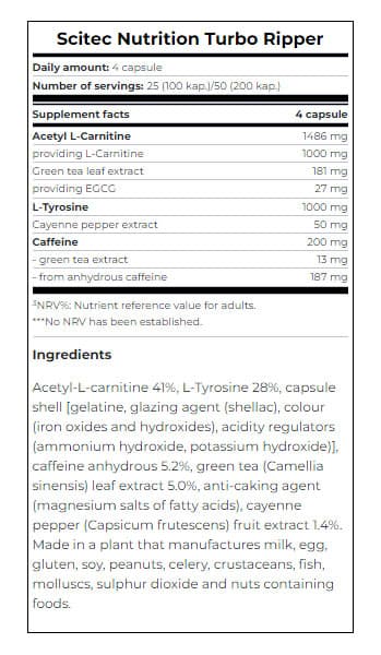 Scitec Nutrition - Turbo Ripper - 100 Mega Caps