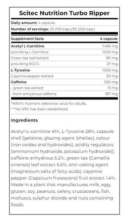 Scitec Nutrition - Turbo Ripper - 100 Mega Caps