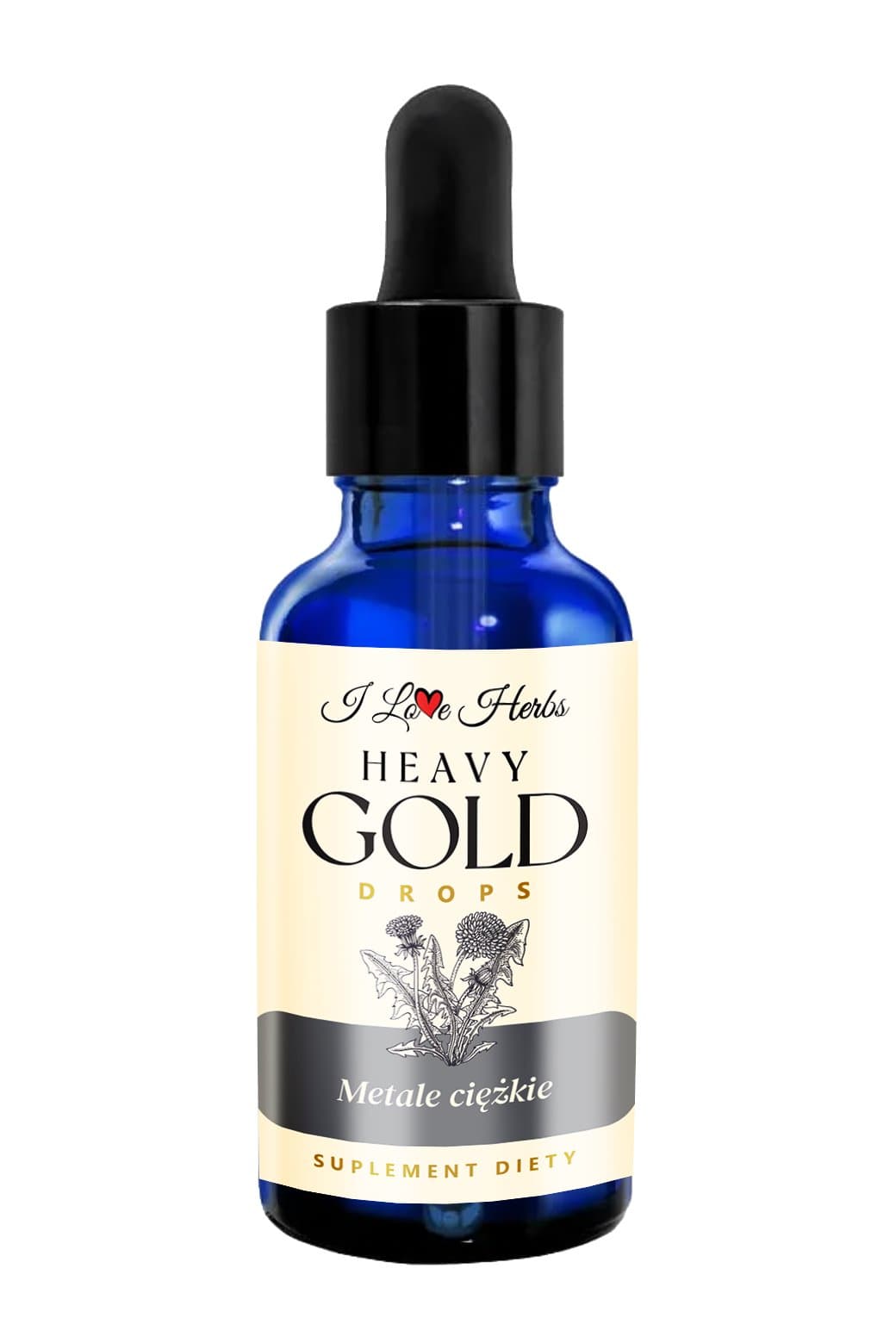 I Love Herbs - Heavy Gold Drops - 50ml – I Love Herbs förpackning