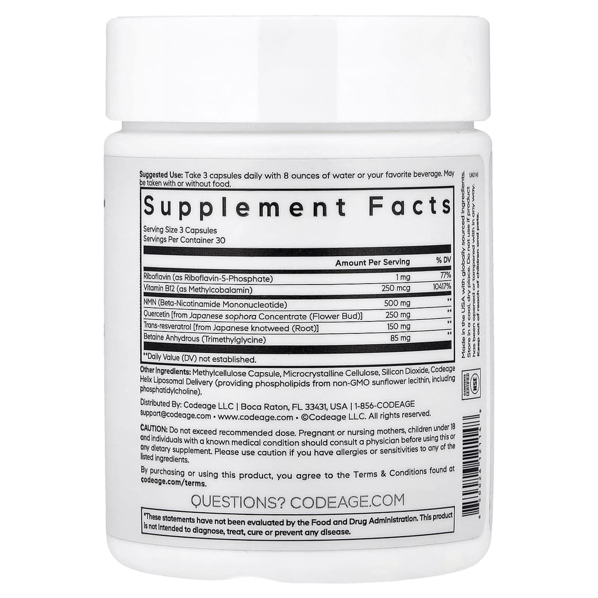Codeage - Liposomal NMN Platinum - 90 Vegetable Capsules