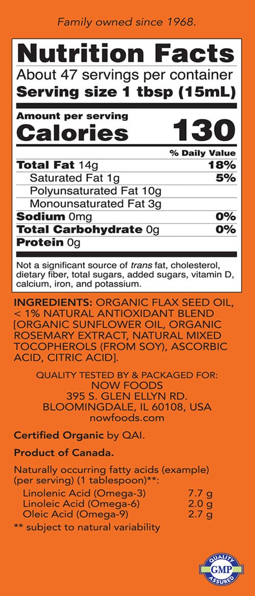 NOW Foods - Luomu pellavansiemenöljy - 710ml